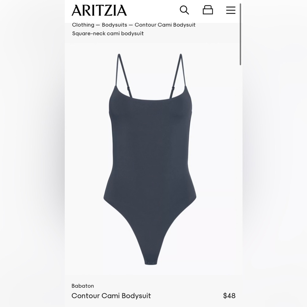 Aritzia Contour Cami Bodysuit Size Medium Brand New in Color Total Eclipse